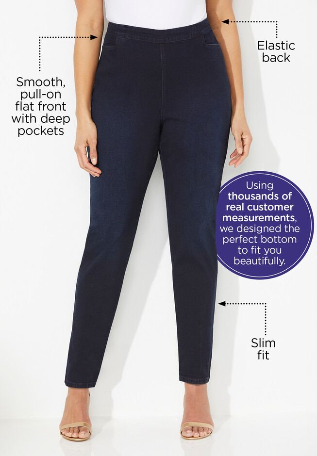 Ellos Women's Plus Size Linen Blend Drawstring Pants, 26 - Black