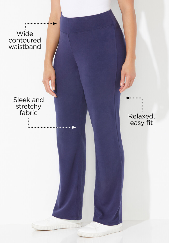 Roaman's Women's Plus Size Petite Ankle-Length Essential Stretch Legging  Activewear Workout Yoga Pants 