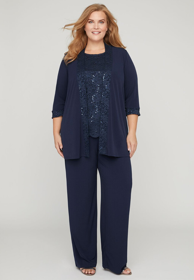 Three-Piece Duster & Pant Suit