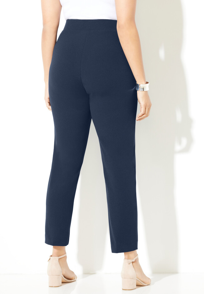 Jessica London Women's Plus Size 2 Piece Pant Set | Elastic Waist Pull-On  Dress Pants | Long Tunic Top - 18 W, Black