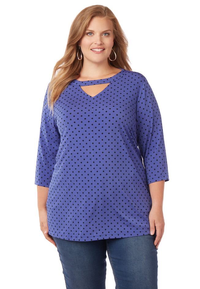 Dotted Keyhole Top | Catherines