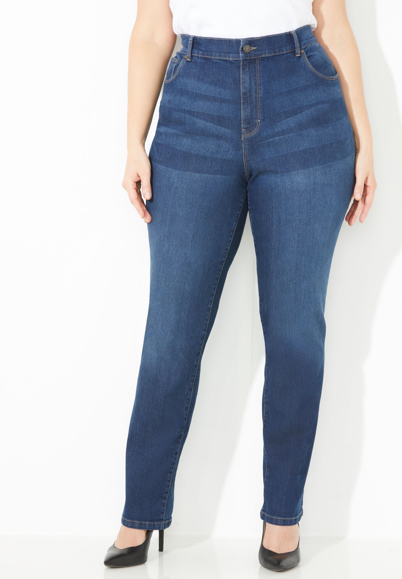 Right Fit® Curvy Modern Slim Leg Jean | Catherines
