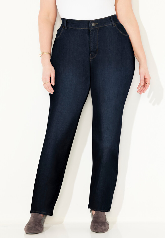 Plus Size Women's Curvy Fit Blue Denim Five Pockets Skinny Jeans