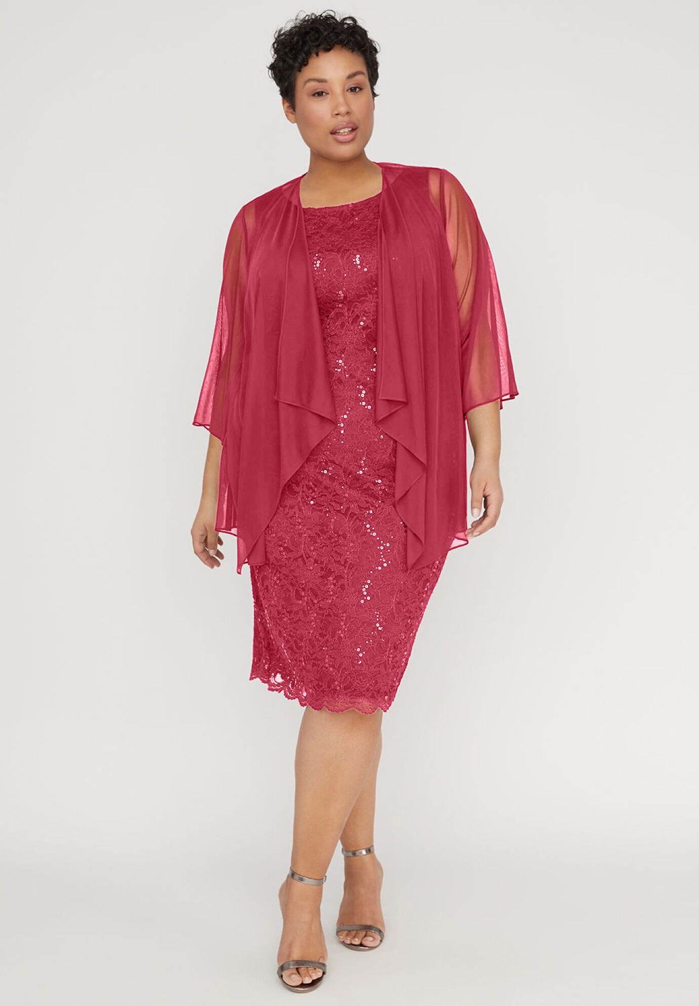 Sparkling Lace Jacket Dress | Catherines
