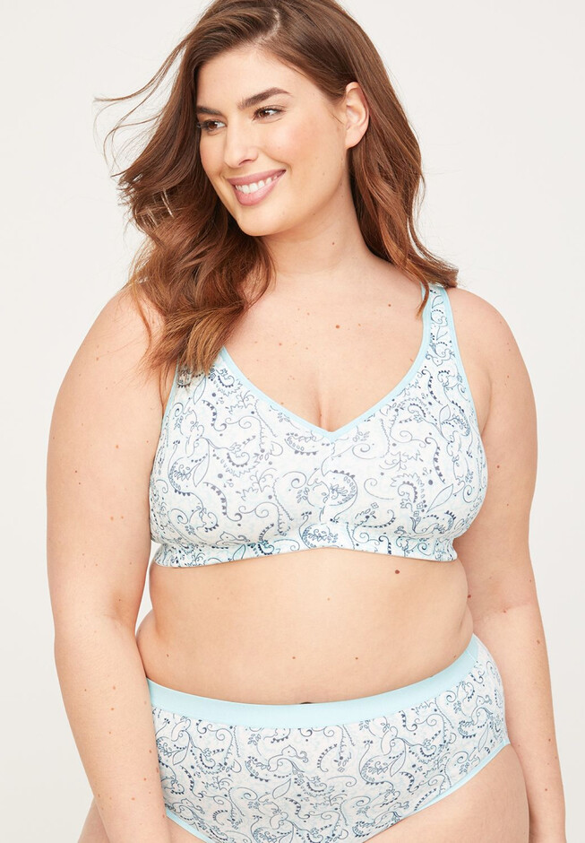 Catherines Women's Plus Size Simply Cool Wireless Bra - 42 B, Sky Blue at   Women's Clothing store