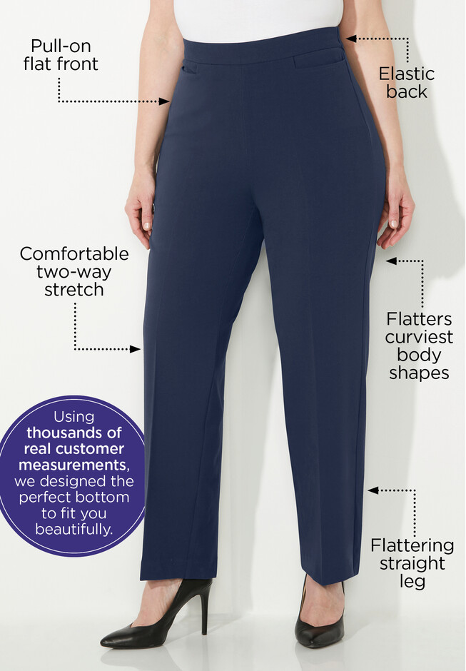 Women's Contour Curvy High-Rise Straight Leg Pants with Power