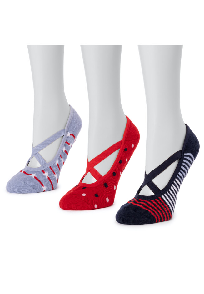 MUK LUKS Set of 2 Marled Yarn Ballerina Socks Ballerina Socks on
