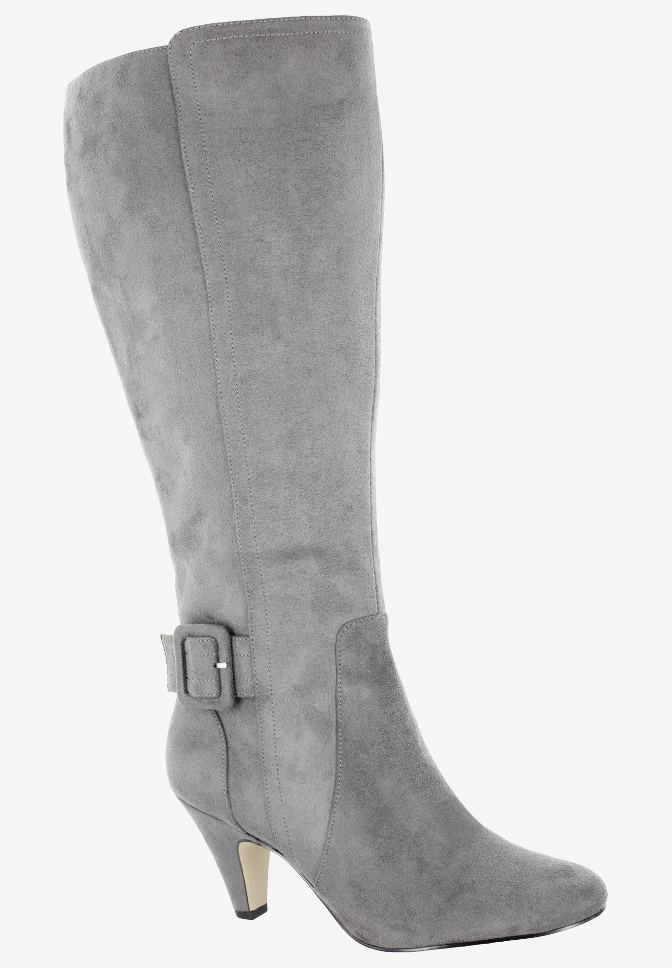 wide calf high heel boots