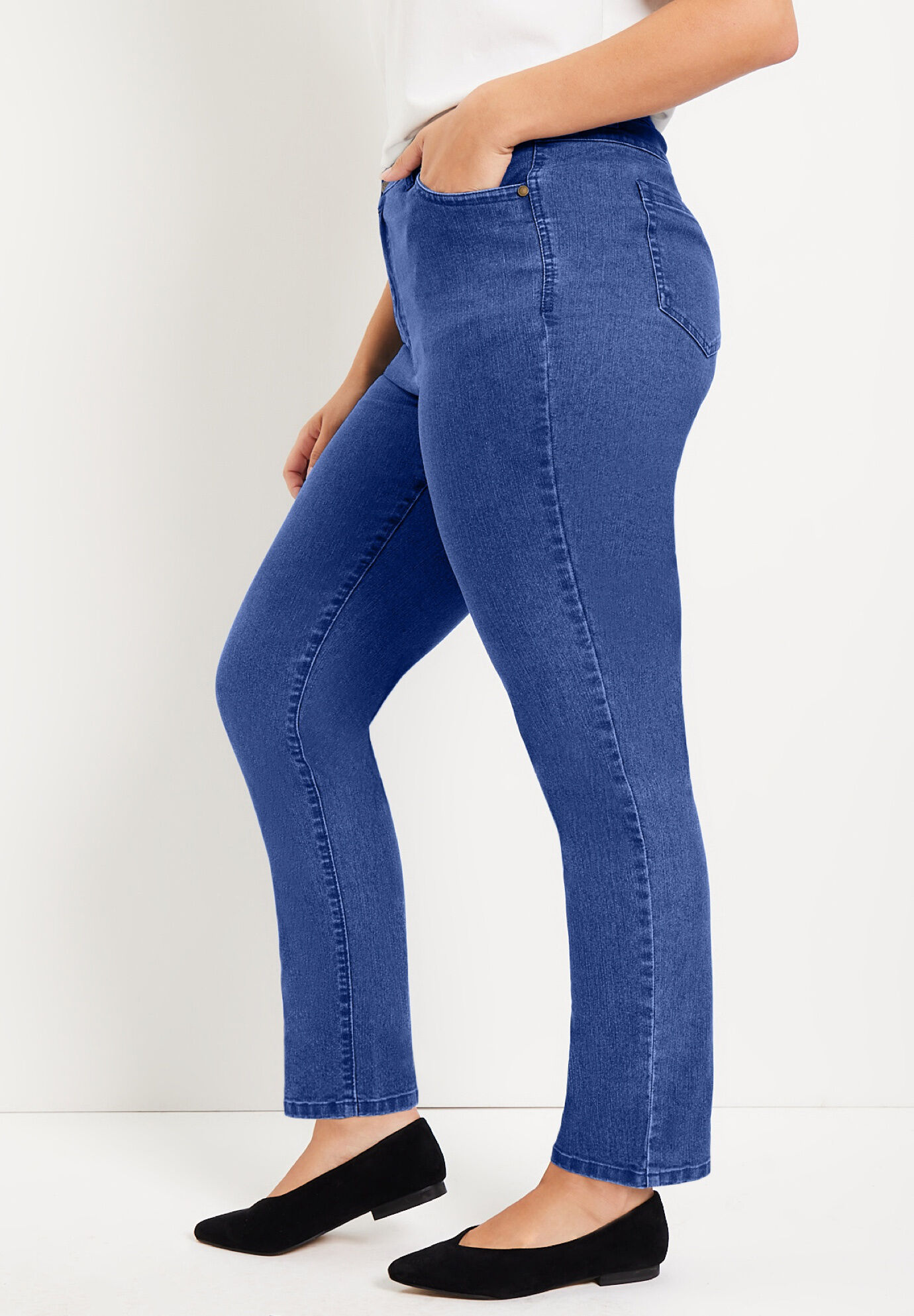 Curvie Fit StraightLeg Jeans for Fuller Hips, Medium Blue Catherines