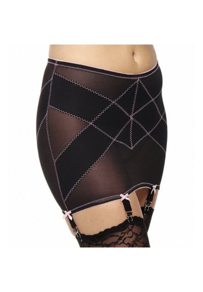 Stockings with sewn lace suspender belt Laura Strip Panty