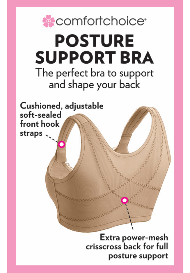 BRA FOR YOU®-FRONT CLOSURE POSTURE WIRELESS BACK SUPPORT FULL COVERAGE