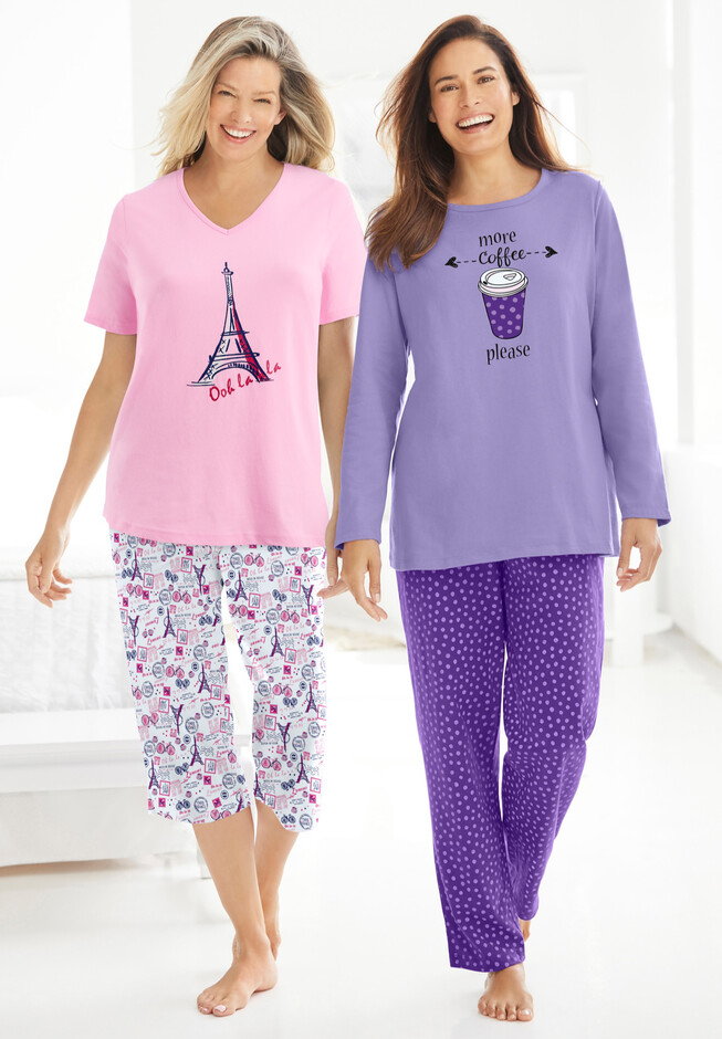 Dreams & Co. Women's Plus Size 2-Piece Capri Pj Set Pajamas - M