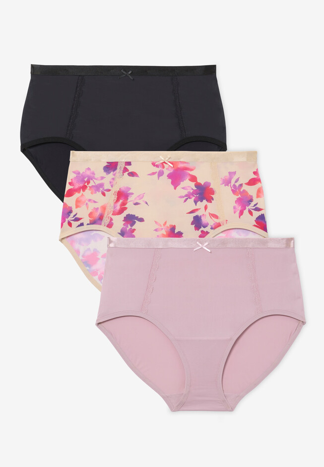 Cloee Women's Luxury Underwear - 3 Pack Microfiber Bikinis with