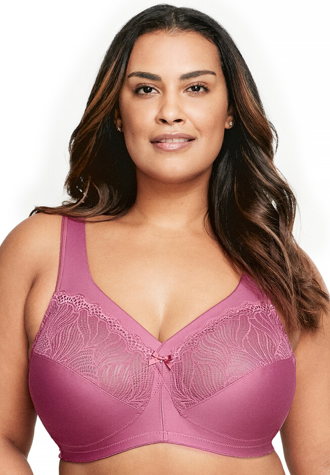 Floral Trim Wireless Cotton Bra with Lightly-Lined Cups