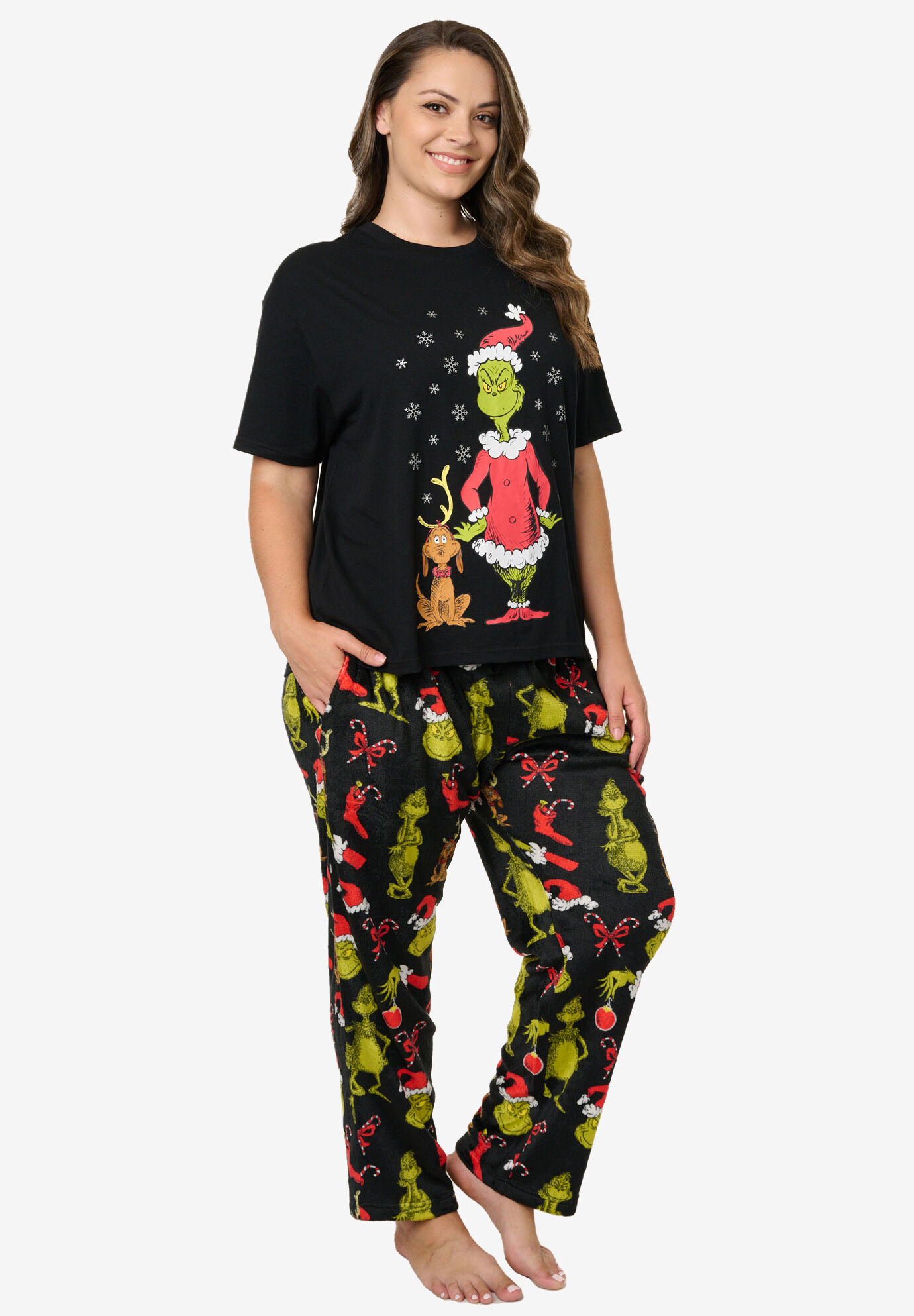 Plus Size Women's Mickey Mouse & Friends T-Shirt & Plush Pajama
