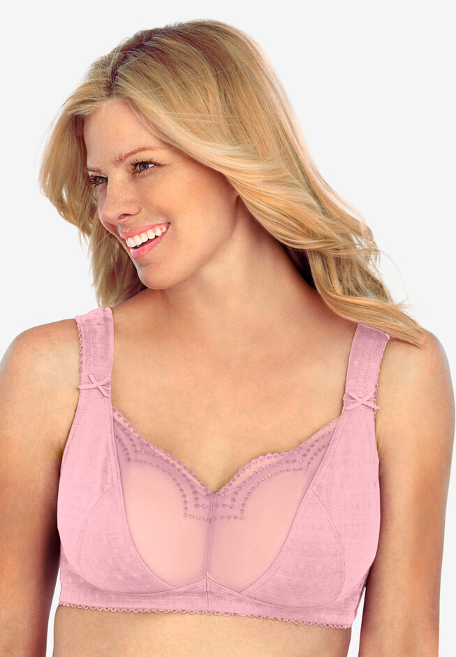 Just My Size Satin Seamed Cups Stretch Wirefree Bra : : Clothing,  Shoes & Accessories