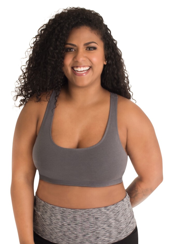 Comfort Choice Women's Plus Size Limitless Wirefree Low-Impact Back Hook Bra