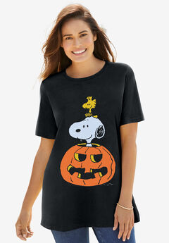 Womens Peanuts Sweatshirt Shirt XXL 2X PLUS Size Snoopy Fall Halloween  Sunflower