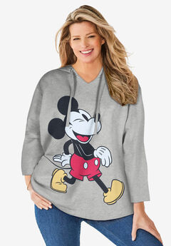 Disney Womens Plus Size Tank Mickey & Minnie Mouse All Over Print, Heather  Grey, 1X