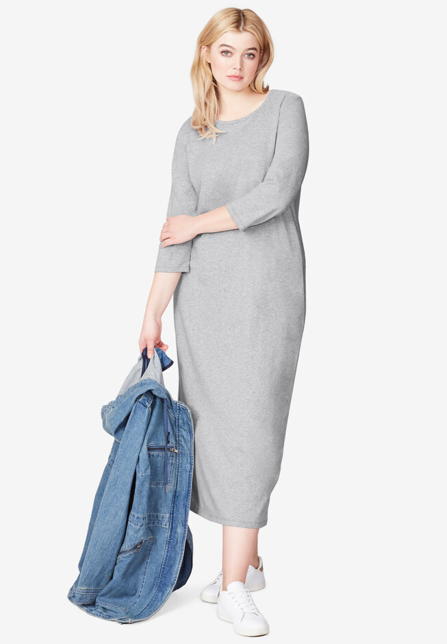 Jessica London Women's Plus Size Denim Maxi Dress, 28 - Indigo