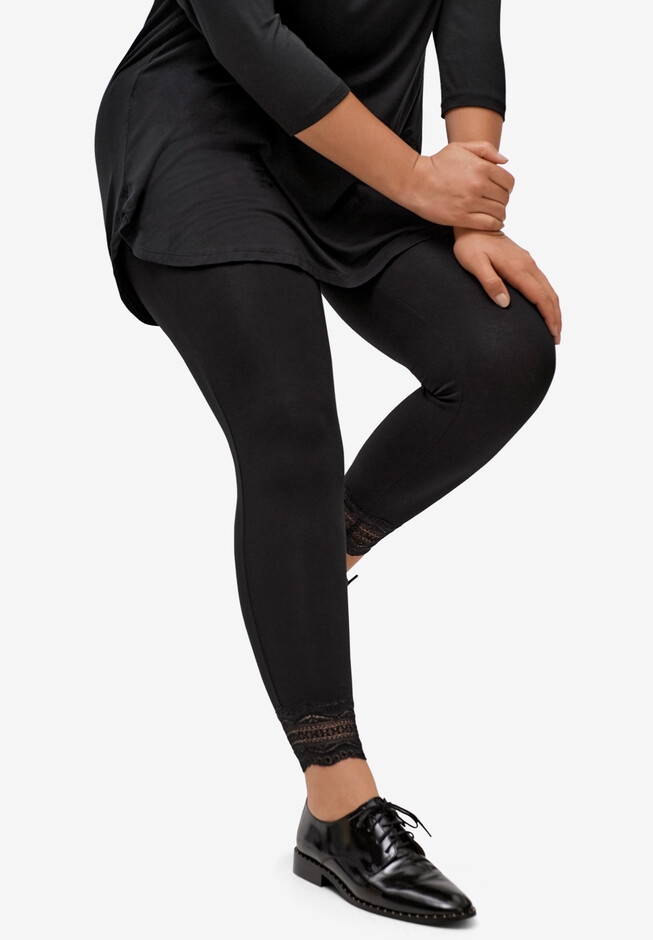 Roaman's Women's Plus Size Petite Essential Stretch Capri Legging, 22/24 -  Navy