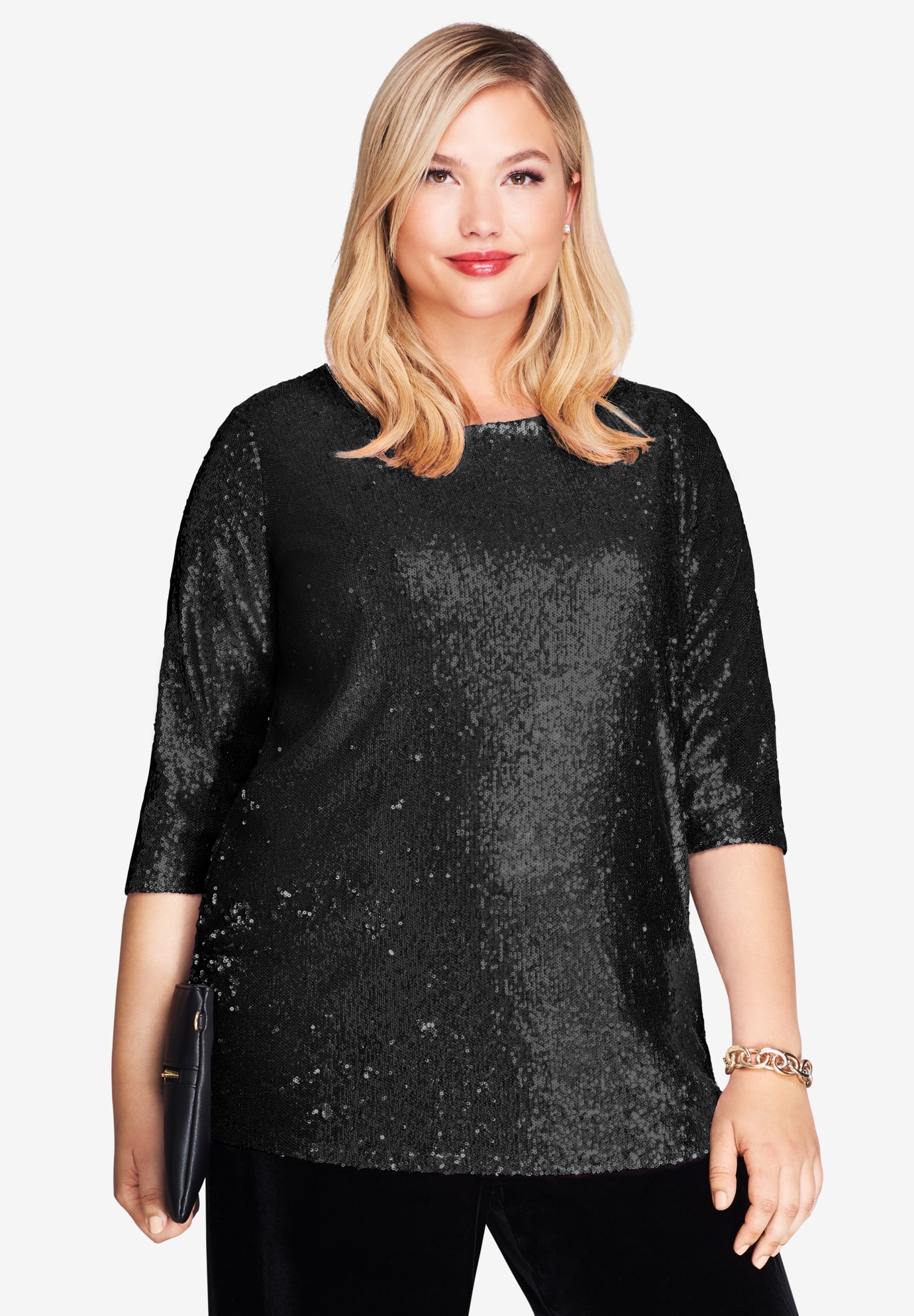 Sequin Blouse Tunic | Catherines