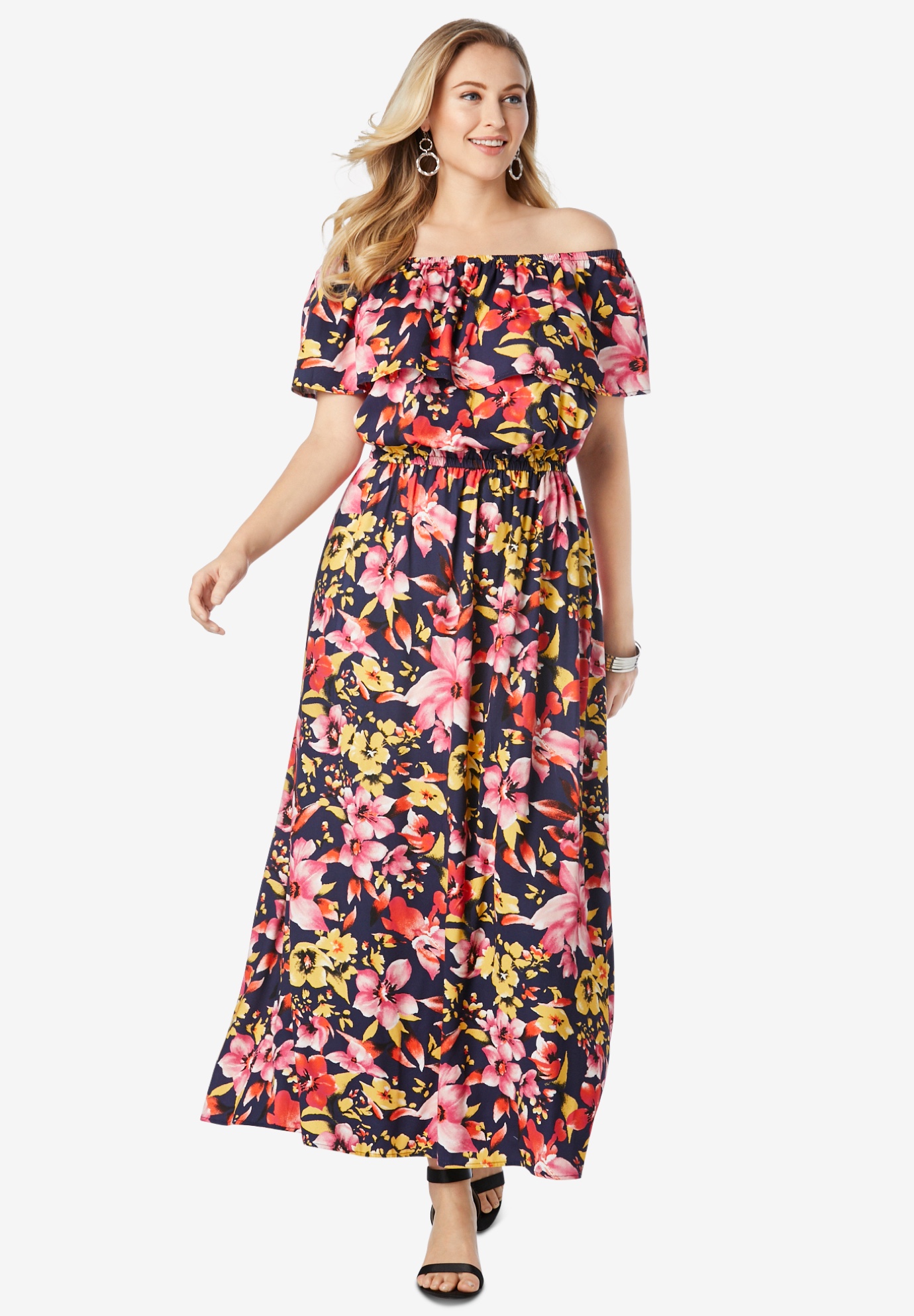 Off-The-Shoulder Maxi Dress | Catherines