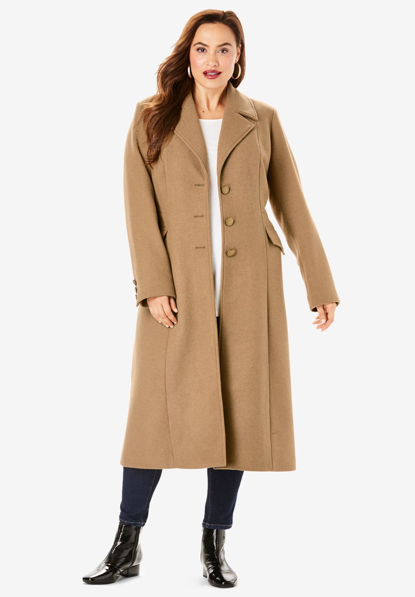 Long Wool-Blend Coat | Catherines
