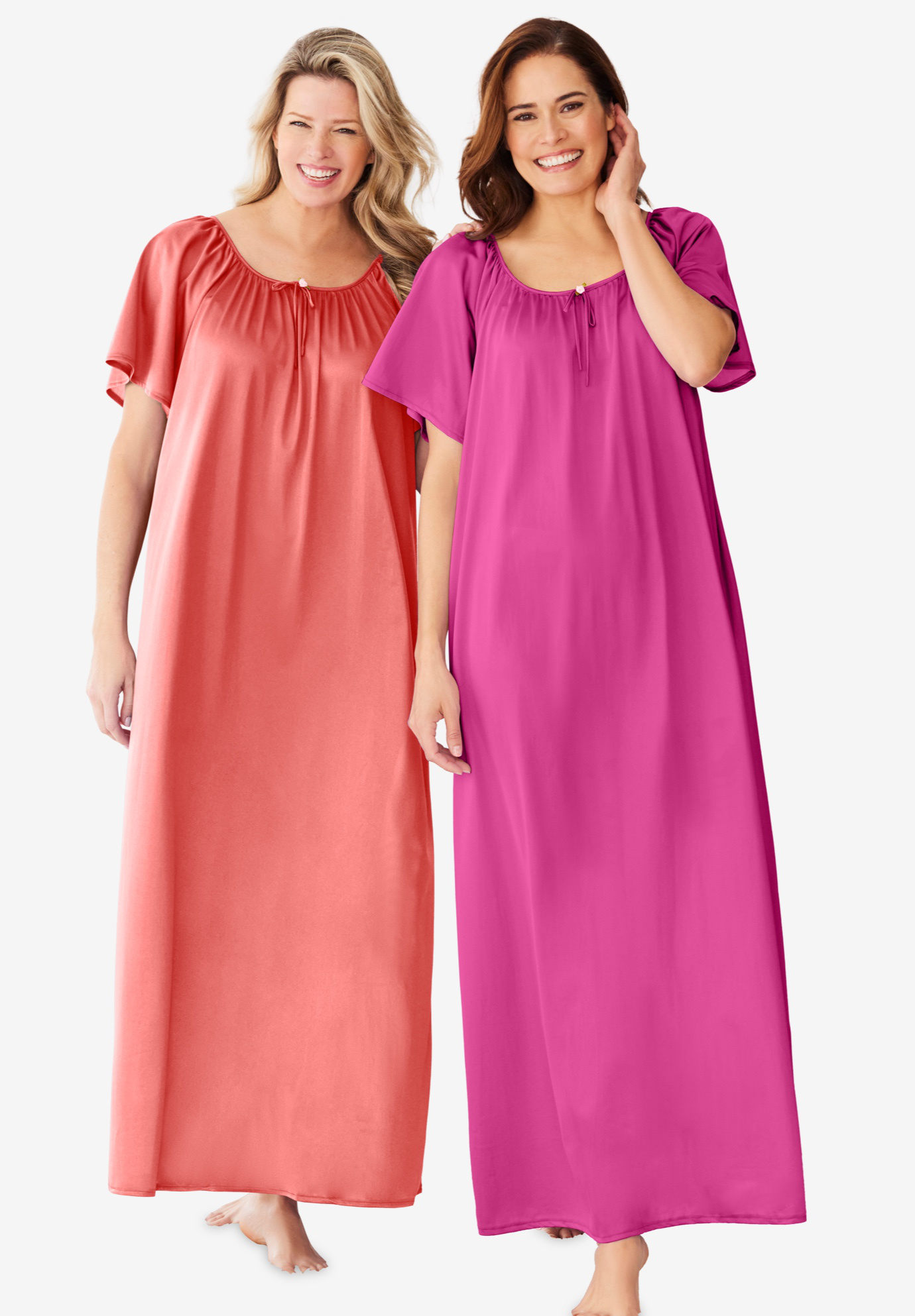 2-Pack Long Silky Gown | Catherines