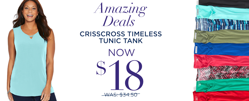 AMAZING DEAL $18 CRISSCROSS TIMELESS TUNIC TANK