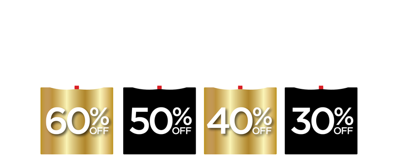 HOLIDAY GIFTS: 60%, 50%, 40%, 30% OFF!